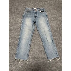 Calvin Klein Jeans Womens 10 Light Wash Straight Leg Raw Hem Blue Denim Pants